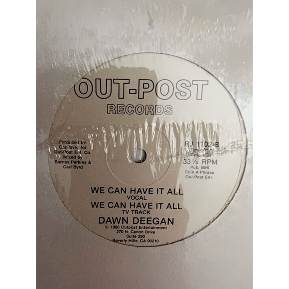 Dawn Deegan We Can Have It All 12" 1988 Out-Post Records RJ 1102 NEW SEALED - Picture 4 of 4